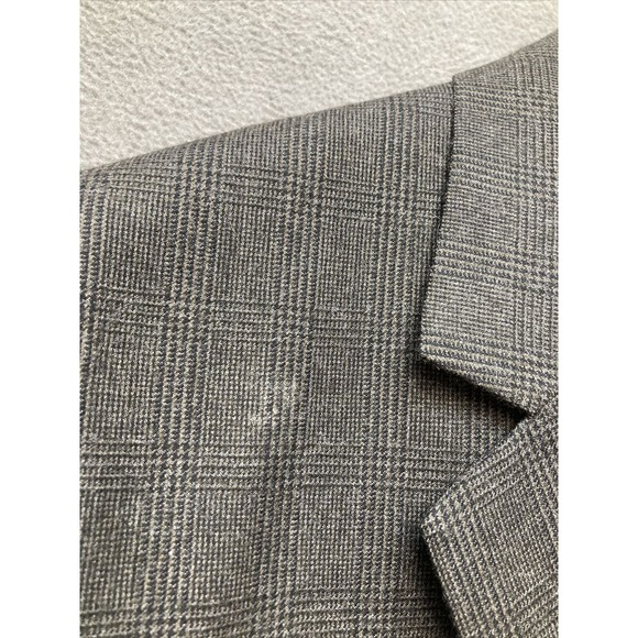 Jos A Bank Signature Collection Grey Plaid 43R 100% Wool Pants 36x29 - Picture 10 of 16